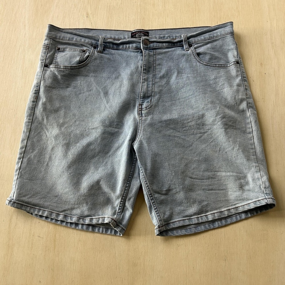 Y2K Baggy Distressed Jorts Denim Shorts Mens 42 Blue Light Wash 11 Inseam Summer